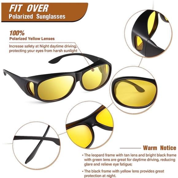 3 Pairs Fit Over Sunglasses for Men Women Polarized Lens Wrap Over Glasses Sport - Picture 3 of 7